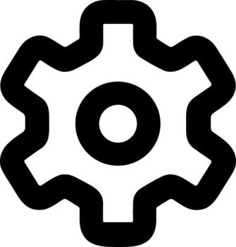 contorno sencillo engranaje rueda dentada maquinaria mecanismo Ingenieria ajustes configuración icono vector