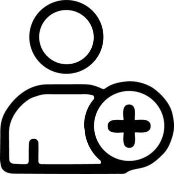 sencillo contorno añadir usuario cuenta contacto persona forma icono símbolo vector
