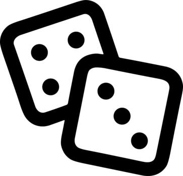 Outline Simple Dice Game Piece Casino Object Icon vector