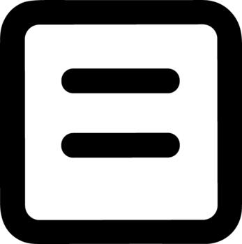 Simple Outline Square with Two Horizontal Lines Sign Icon Symbol vector