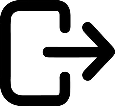 sencillo arte lineal salida firmar icono con flecha y cuadrado forma vector