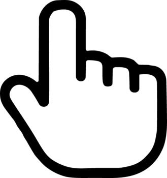 Simple Black and White Cursor Click Finger Pointer Hand Icon vector