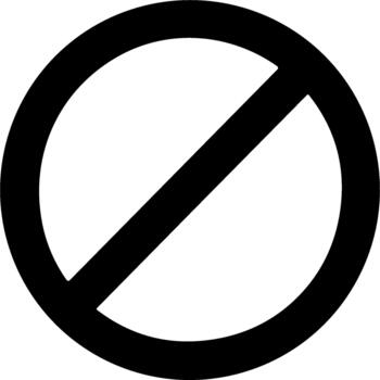 Simple Outline Circle Prohibition Sign Shape Icon Element Isolated vector