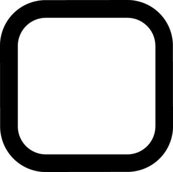 Simple Rounded Corner Square Shape Box Element Line Icon Design vector