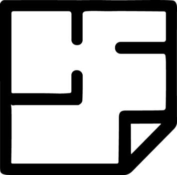 Simple Line Art Minimalist Building Floor Plan Blueprint Architecture Icon vector