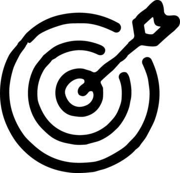 sencillo dibujado a mano objetivo con flecha objetivo objetivo forma icono aislado vector