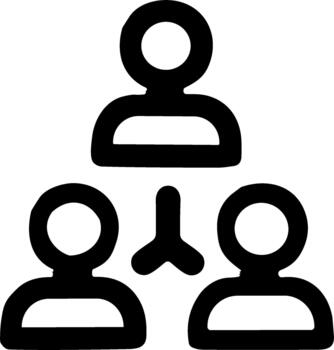 Minimalist Line Art Teamwork Group Network Outline Icon for Web and Print vector