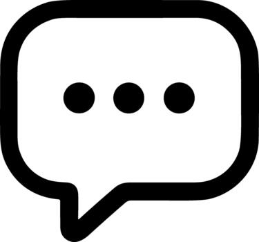 minimalista contorno habla burbuja con elipsis indicador mensajería elemento vector