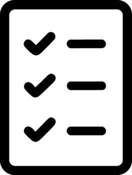 sencillo línea Lista de Verificación documento página papel tarea planificación icono vector