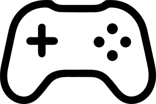 Simple Outline Joystick Controller Symbol Sign Isolated Shape Icon vector