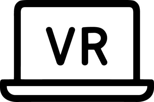 Minimalist Outline VR Laptop Computer Device Technology Electronics Icon vector