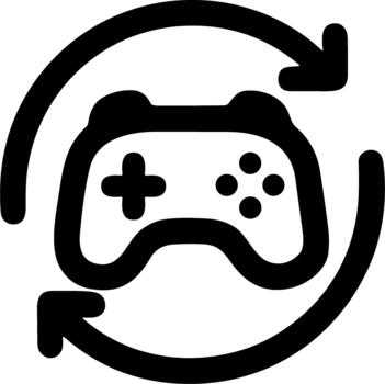 Outline Refresh Gamepad Controller Playback Navigation Shape Icon Illustration vector