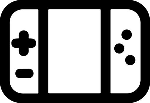 Outline Simple Handheld Console Gaming Entertainment Minimalist Icon vector