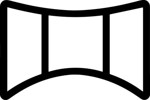 Minimalist Line Style Curved Screen Display Interface Application Icon vector