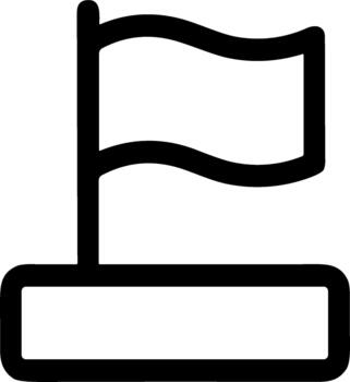 Simple Outline Flag on Stand Location Marker Shape Icon Element vector