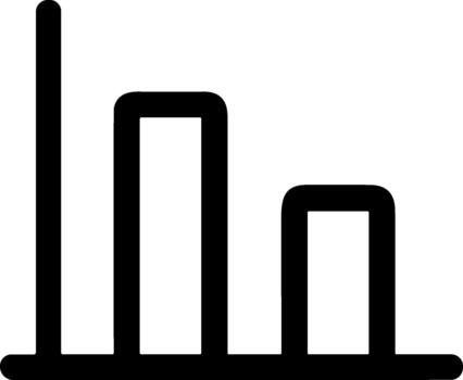 Simple Line Style Minimalist Graph Decreasing Bar Chart Business Icon vector