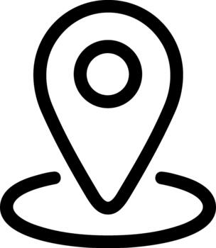 Simple Line Location Pointer Navigation Spot Place Mark Icon vector