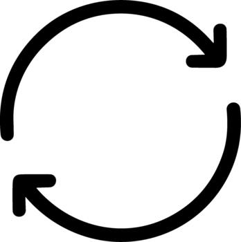 Simple Line Circle Arrows Rotation Symbol Cycle Process Icon vector