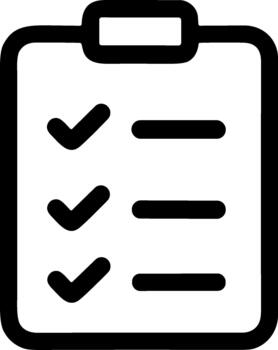 sencillo contorno Lista de Verificación con marcas de verificación lista en portapapeles ilustración icono vector