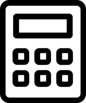 sencillo línea estilo calculadora dispositivo con botones símbolo icono vector