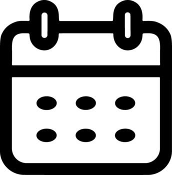 Simple Lineart Minimalist Calendar Appointment Schedule Date Event Icon vector