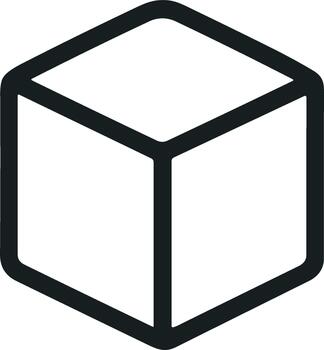 Outline Simple Isometric Cube Box Shape Icon Illustration Design vector