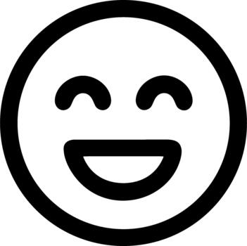sencillo contorno sonriente cara emoticon expresión forma firmar icono diseño vector
