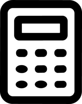 Simple Line Style Calculator Electronic Device Math Operation Symbol vector