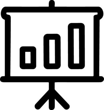Simple Outline Presentation Graph Chart Statistic Board Displaying Information Icon vector