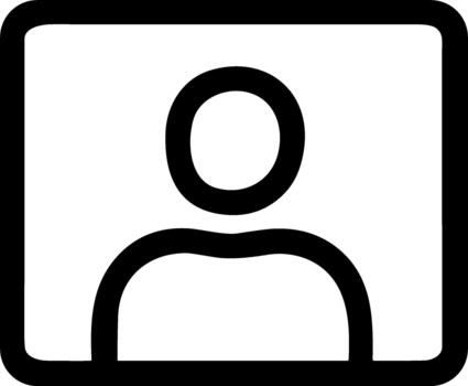 Outline Simple Person Profile Icon Shape with Border Line Art vector