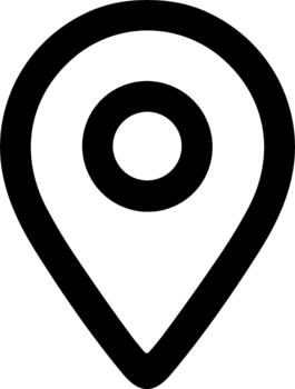 Simple Outline Location Pointer Icon Symbol for Navigation and Mapping vector