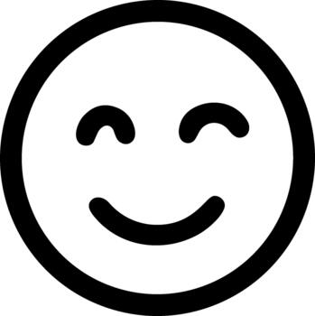 minimalista contorno sonriente cara emoticon expresión símbolo forma línea Arte vector