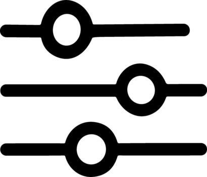 Simple Outline Adjustment Sliders with Circle Handle Configuration Icon Element vector