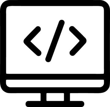 minimalista contorno codificación monitor pantalla símbolo firmar icono elemento vector