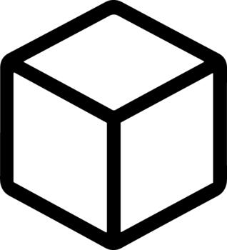 Simple Outline Isometric Cube Shape Geometric Element Icon vector