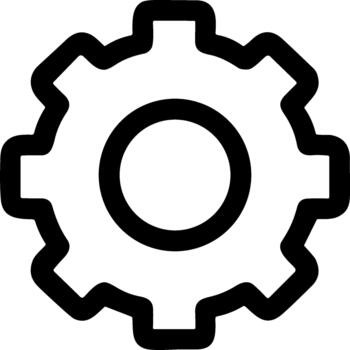contorno estilo engranaje máquina parte ajuste configuración icono forma vector