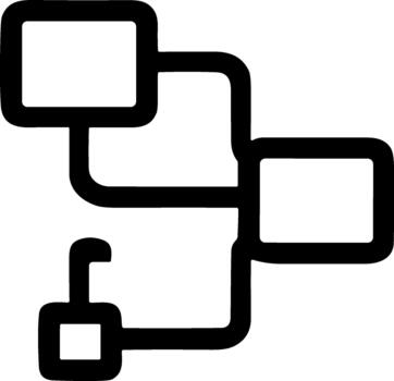 Outline Simple Flowchart Diagram Connecting Nodes Icon Symbol vector