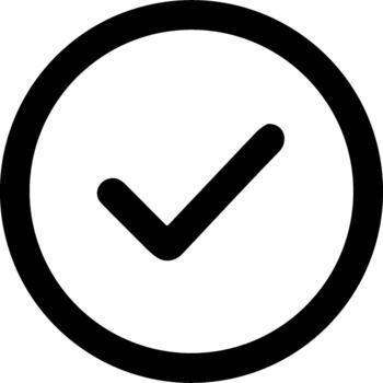 Outline Handdrawn Simple Circle Checkmark Symbol Shape Icon Design vector