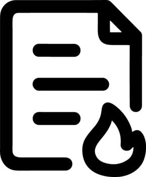 sencillo contorno quemar archivo documento caliente forma elemento icono vector
