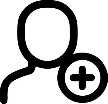 Simple Outline Add User Account Symbol Icon Design Element vector