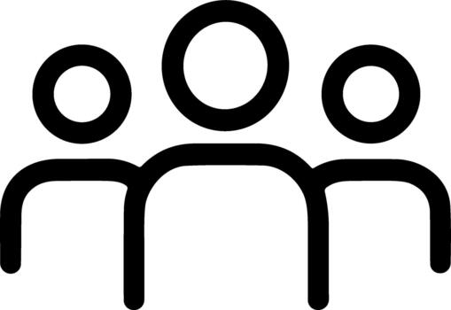 Outline Simple People Group User Thin Line Style Icon Element vector