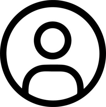 Minimalist Outline User Person Avatar in Circle Shape for Profile Icon vector