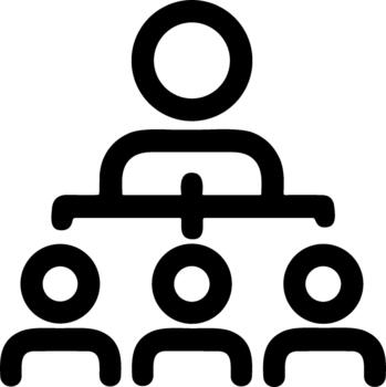 Simple Line Hierarchy Organization Chart Leader Teamwork Business Icon vector