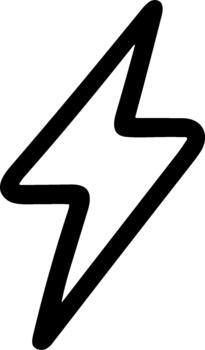 sencillo dibujado a mano contorno relámpago tornillo poder firmar forma icono elemento vector