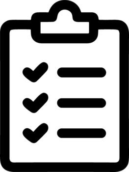 sencillo línea estilo portapapeles Lista de Verificación con cheque marcas y líneas icono vector