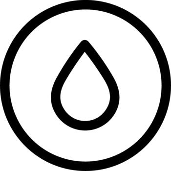 Simple Outline Water Drop Circle Shape Nature Element Icon vector