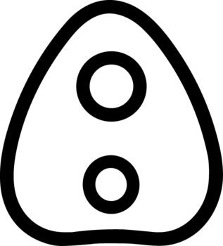 Hand Drawn Blob Shape with Two Circles Minimalist Style Graphic Element vector