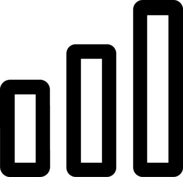 Simple Line Style Column Graph Business Data Chart Diagram Icon vector