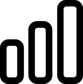 Outline Simple Bar Graph Signal Strength Icon Communication Technology vector