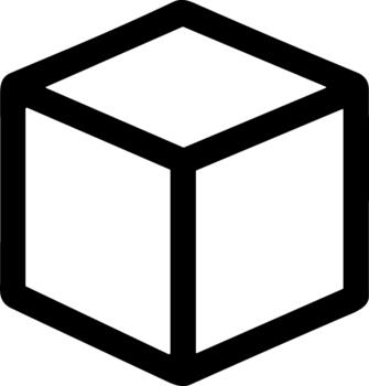 Simple Line Style Cube Shape Box Isometric Geometric Icon vector